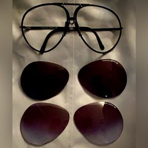 Porsche Carrera Sunglasses, matte black. Two sets of lenses, no scratches.